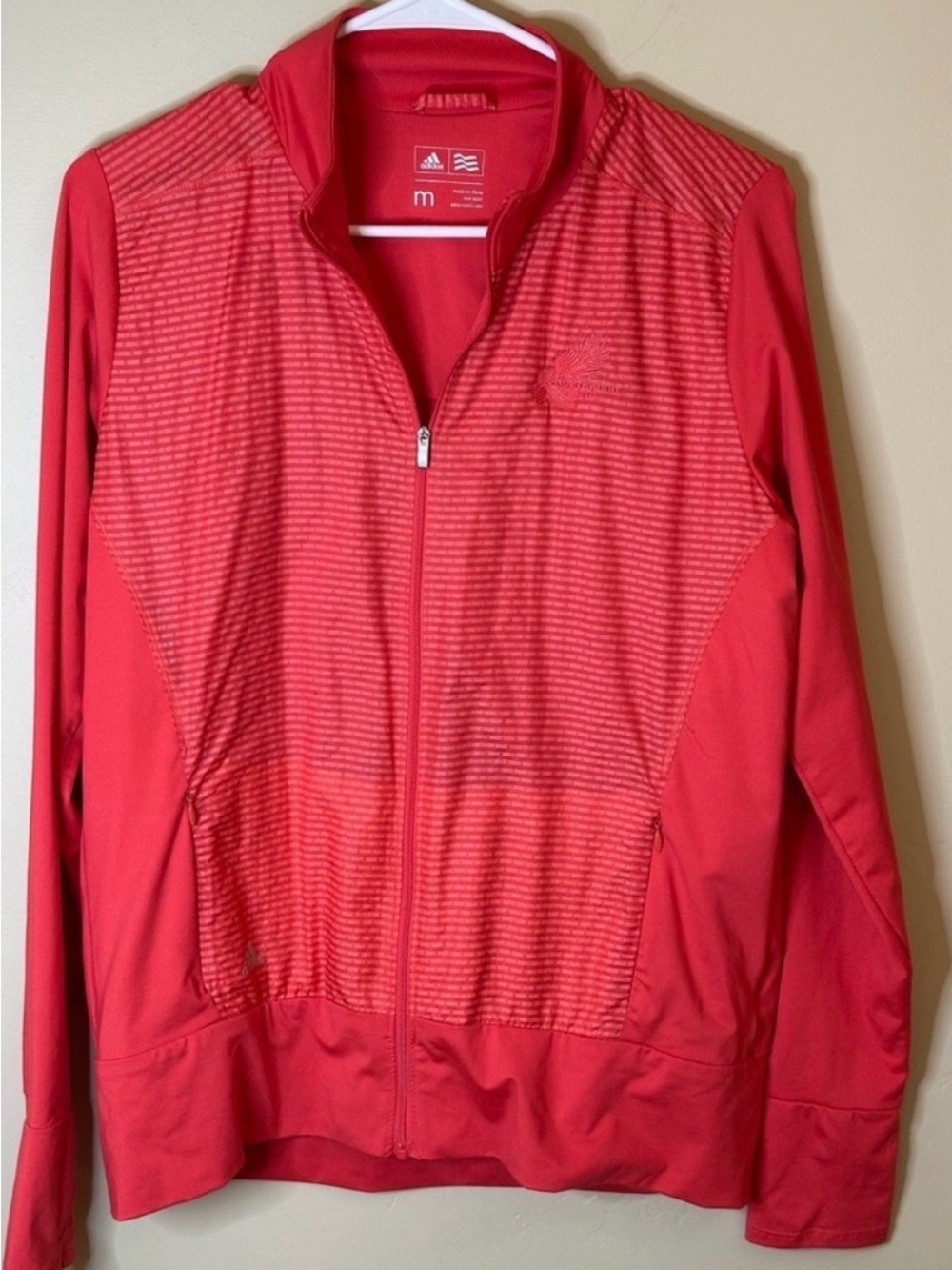 Adidas Women's Large Coral Full-Zip  Jacket With Golf Course Logo - NWOT